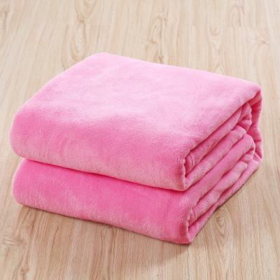 China Disposable Super Soft 100% Custom Solid Color Polyester Flannel Fleece Blanket With Personalized Embroidery Logo for sale