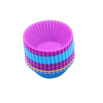 China Viable factory wholesale reusable food grade silicone cup cake molds silicone muffin cups for baking for sale