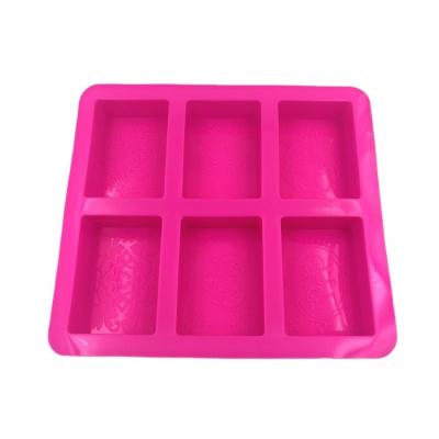 China High Quality Viable Custom Silicone Decorative Soap Making Mold 6 Cavities Square Soap Molds for sale