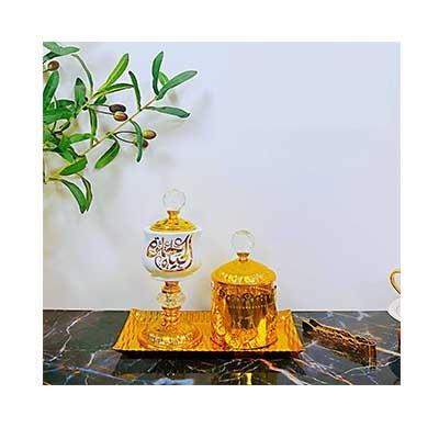 China The Golden Arab Ceramic Censer Censer Metal Decoration Carbon Table Censer for sale