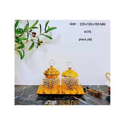 China New Middle East gold metal iron art ceramic Arab combination censer Arabic creative simple modern home for sale