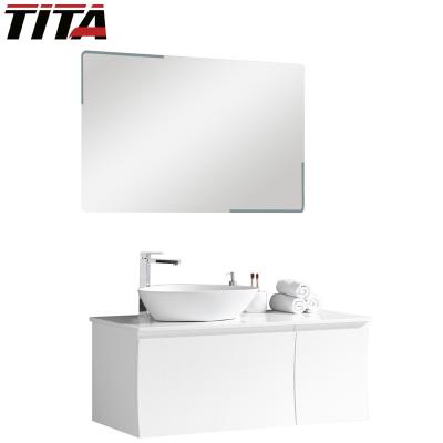 China Design modern stylish stone curve top bathroom cabinet T9334 for sale