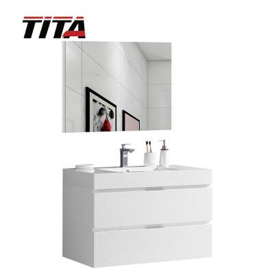 China MDF Single Bathroom Furniture Polymarble Sink Bathroom Furniture Set T9336-36 for sale