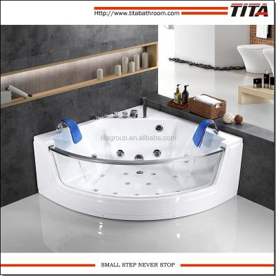 China Cheap corner massage tempered glass massage bathtub TMB053 for sale