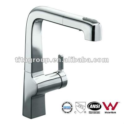 China Contemporary Polished Chrome Evoke Single-Control Pull-Out Kitchen Faucet for sale