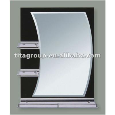 China 4mm Thickness Bathroom Wall Lighted Decorative Mirror With Shelf for sale