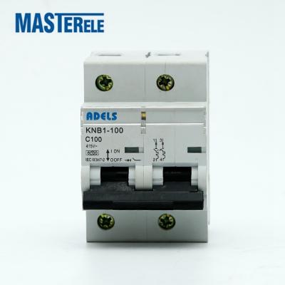 China KNB1-100 MINI CIRCUIT BREAKER 415V Rail type 2P,3P 100A~125A Thermal & Magnetic release 6KA for sale