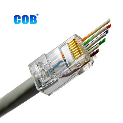 China Easy Design CAT6 CAT5E RJ45 Cable Assembled Plug 2row / Patch Channel Through For Network for sale