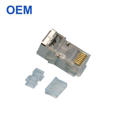 China Cable Assemble / Patch Channel EMI End Pass Through CAT6 8p8c RJ45 Male Connector for sale