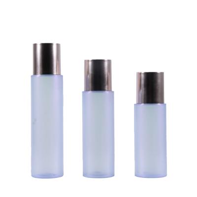 China High Quality Cosmetic Cylinder 80ml 100ml 120ml PET Plastic Bottle With Toner And Lotion Pump With Metal Cap for sale