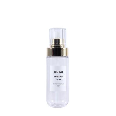 China 120ml 150ml Cosmetic Bottle Luxury Eco-Friendly Plastic Skin Care Toner Container Bottles Gold Lotion Packaging Pump for sale