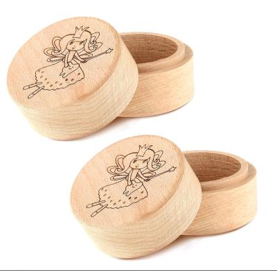 China China Customized Children's Teeth Storage Box Childhood Wooden Memorial Box Wooden Tooth Box for sale