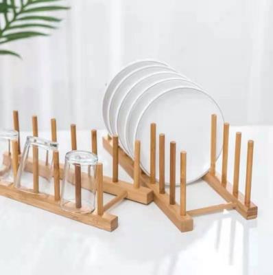 China China Wholesale Multifunctional Wooden Bowl Holder Custom Solid Wood Dish Drain Rack for sale