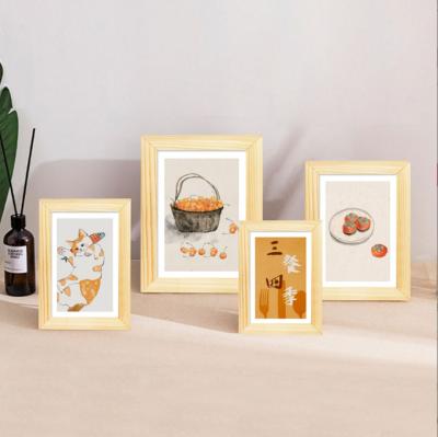 China Decorative Custom Wooden Picture Wall Hanging Picture Frame Table View Photo Picture Frame Decoration for sale