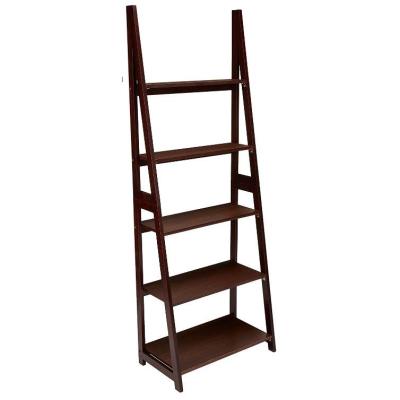 China 5 Tier (Height) Adjustable Ladder Office Home Furniture Wooden Shelf for sale