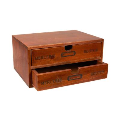 China Double Layer Small Storage Drawer Viable Hot Selling Wooden Jewelry Box for sale