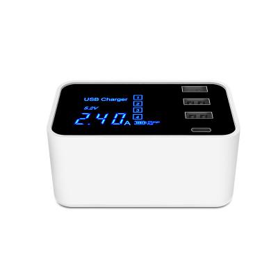 China Mobile Phone Fast Charger Price Good USB Charger Hub Led Display Charging Station Desktop Base for sale