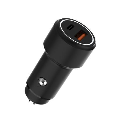 China Type QC3.0 Full USB 38W Mobile Phone Fast Charging Aluminum Car Charger Type C Car Charger for sale