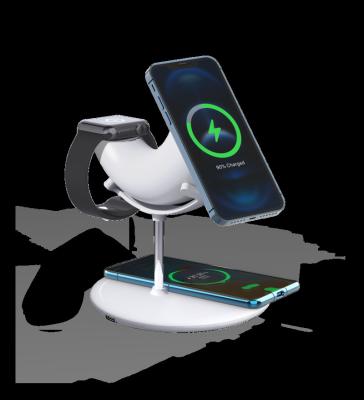 China High quality mobile phone 3 in 1 mobile phone 15w fast magnetic wireless charging station for sale