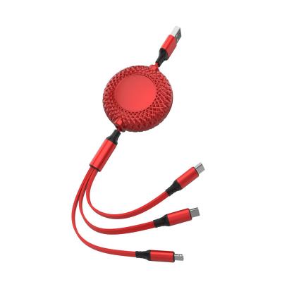 China Etc.electronic product design chinese bird's nest design 3 in 1 retractable fast type-c usb data charging cable for sale