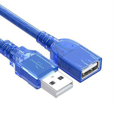 China Fast Data Transfer Blue PVC Male To USB 2.0 Female Extension Cable for sale