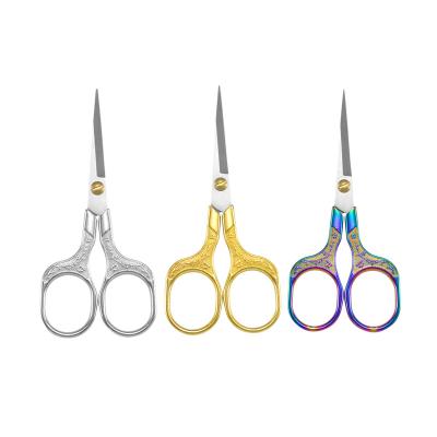 China Vintage Eco-Friendly Fabric Paper Cutter Handwork School Stainless Steel Household Tailor Embroidery Scissors Makeup Beauty Sewing Tools for sale