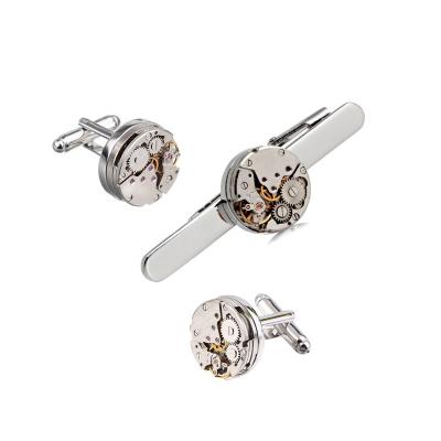 China HIBOS Watches Tie Rod Mens Bow Tie Clips Brass Silver Hardware for sale