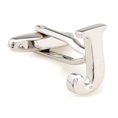 China HIBOS Brass Mens Cufflinks Sale Handmade Metal White Letter Silver Cufflinks for sale