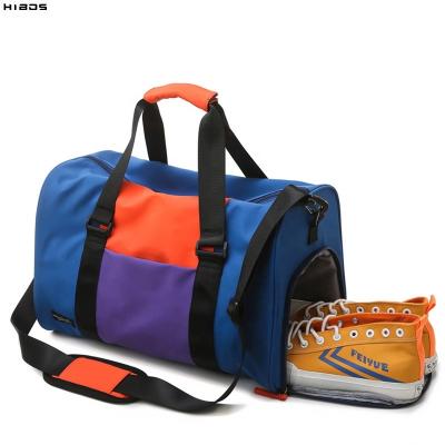 China Nylon Waterproof Gym Duffle Bag Sports Yoga Travel Workout Fitness HIBOS Custom Logo With Shoe Compartment for sale