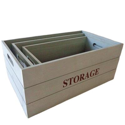 China Best Viable Selling Wood Art Spirits Wooden Crate Display Crate Prop Toy Storage Crate for sale