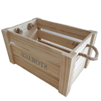 China Wholesale custom logo solid wooden vegetable storage crate packing box viable wooden shipping crate for fruit for sale