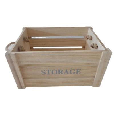 China Sustainable Natural High Quality Wooden Box Paulownia Storage Wine Color Wooden Box for sale