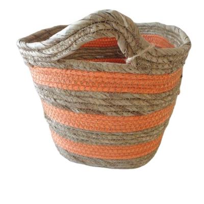 China Nature Cattail Grass Frame Storage Basket Rectangle Toy Sustainable Handwoven Canvas Woven Laundry Storage Basket for sale