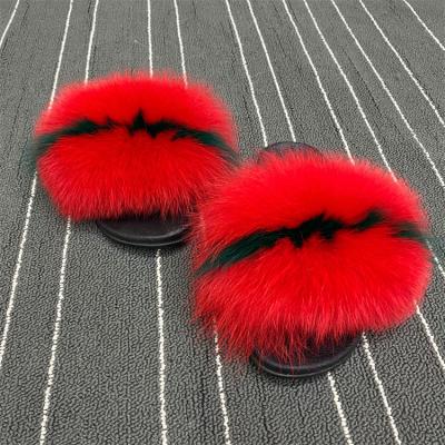 China Fashion Trend China Manufacturer Top Quality Jumbo Fur Slides Strap Fur Slide Fashion Fur Slippers for sale