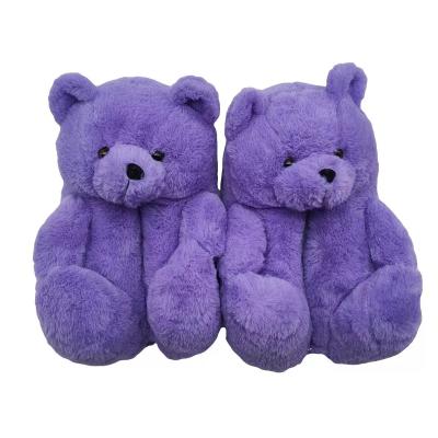 China Fashion trend latest design bear slippers for women teddy bear home slippers teddy bear slippers for sale