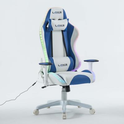 China China factory hot sale (height) adjustable color lantern upholster leather pack RGB white led gaming chair for computers for sale