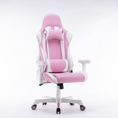 China Wholesale (Height)Adjustable Gamer Chair Computer Gaming Economic Packing White Pink Chair For Girls for sale