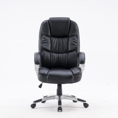 China 2021 New Style Adjustable Design Modern Boss Swivel Chair Adjustable Black PU Leather Office Chair for sale