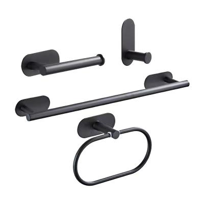 China Modern No Wholesale Bathroom Black Swivel Towel Rack Multi Function Bath Drilling Rack for sale