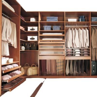 China E1 Grade L Shaped Walk In Wardrobe Wooden Home Furniture Eco Friendly for sale