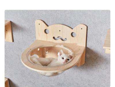 China El animal doméstico de la novedad juega a Cat Climbing Frame Tree Sustainable de madera montada en la pared en venta