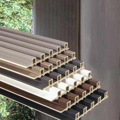 China Acoustic Interior wall decor wood 3d wall panel slat WPC Cldding WPC Fluted Wall Panels for sale