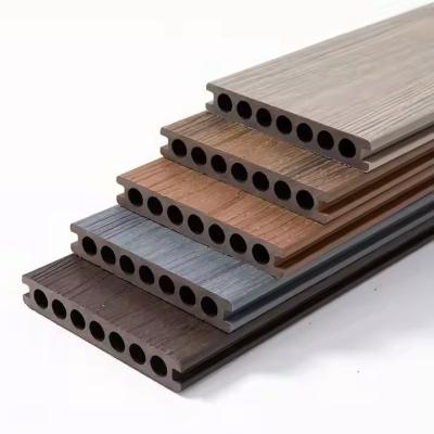 China Hot Sale Custom Hollow WPC Co-extrusion Decking Floor Outdoor Garden Decking Panels met accessoires Te koop