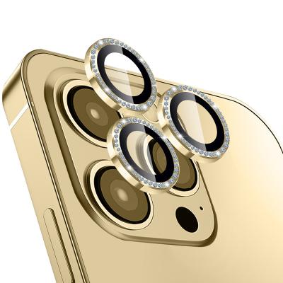 China 2023 Silver Amazon Bestsellers Gold Glitter Explosion-proof Diamonds Camera Lens Protector For iPhone 12 pro 13 pro 14 pro max max max for sale