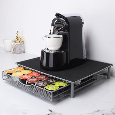 China Viable Hot Sale Metal Drawer Nespresso K-Cup Capsule Storage Rack Coffee Pod Drawer And Holder for sale