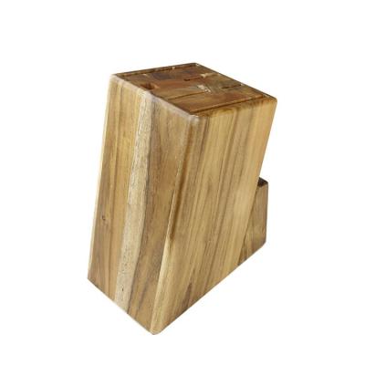 China Universal Safe Acacia Wood Knife Block Holder Organizer Convenient Wholesale Viable Storage For Large And Small Knives for sale