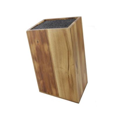 China Universal Viable Wholesale Cheap Acacia Wood Kitchen Knife Storage Block Holder for sale