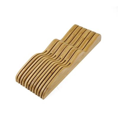 China Sustainable Hot Sale Amazon In-Drawer Bamboo Knife Storage Rack In Drawer Knife Block for sale