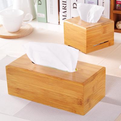 China Modern Cheap Price Classic Rectangular Bamboo Tissue Box Rack With Bottom Slide For Kitchen Living Room for sale