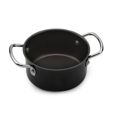 China Durable Custom Logo Non-Stick Coating Carbon Steel Lined Handle Sauce Pot For Kitchen BBQ Outdoor Baking for sale